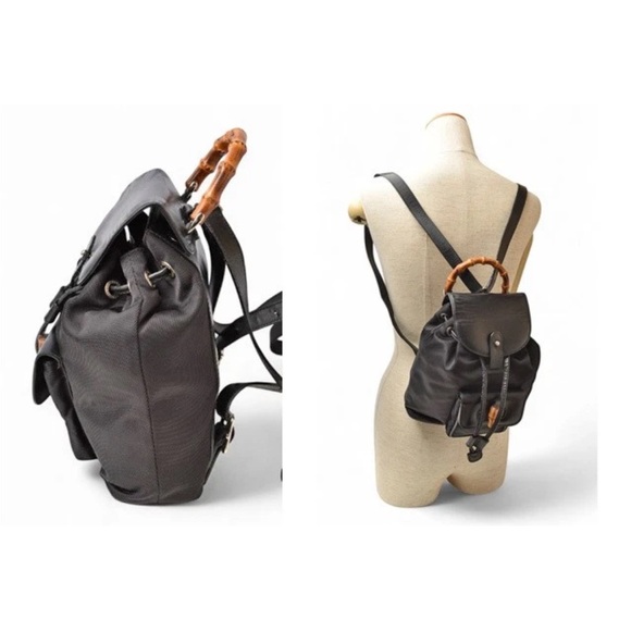 Gucci Black Backpack with Bamboo Accents main image 9